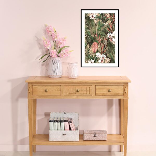 Console Lucas réalisée en chêne de style Directoire 3 tiroirs