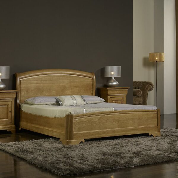 Lit Jean-Baptiste 140x190 en Chêne Massif de style Louis Philippe