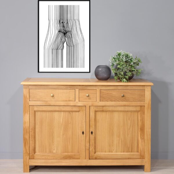 Buffet 2 portes Amandine réalisée en Chêne Massif de style campagnard