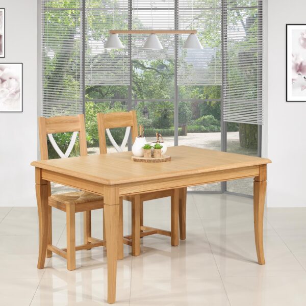 Table de repas Jérôme réalisée en Chêne de style Louis Philippe 180x100