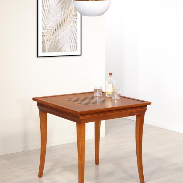 Table à jeux carrée en Merisier de style Louis Philippe 77x77 SEULEMENT 2 DISPONIBLE