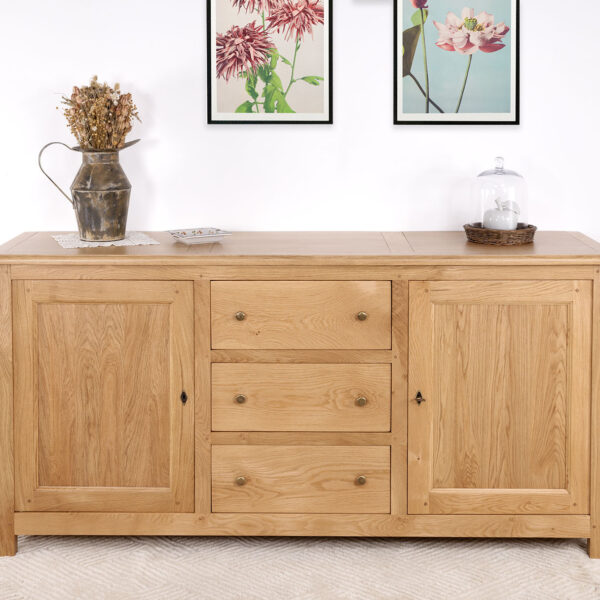 Buffet 3 portes Pablo réalisé en Chêne Massif de style Campagne