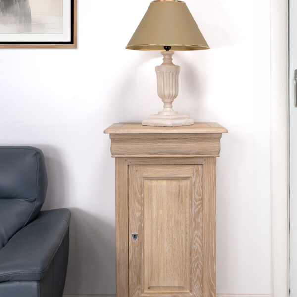 Meuble téléphone Jean-Manuel réalisé en Chêne Massif de style Louis Philippe Finition Chêne Brossé Blanchi