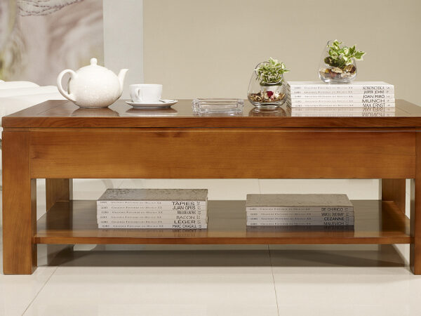 Table basse rectangulaire Magaly réalisée en Merisier Ligne Contemporaine Longueur 120