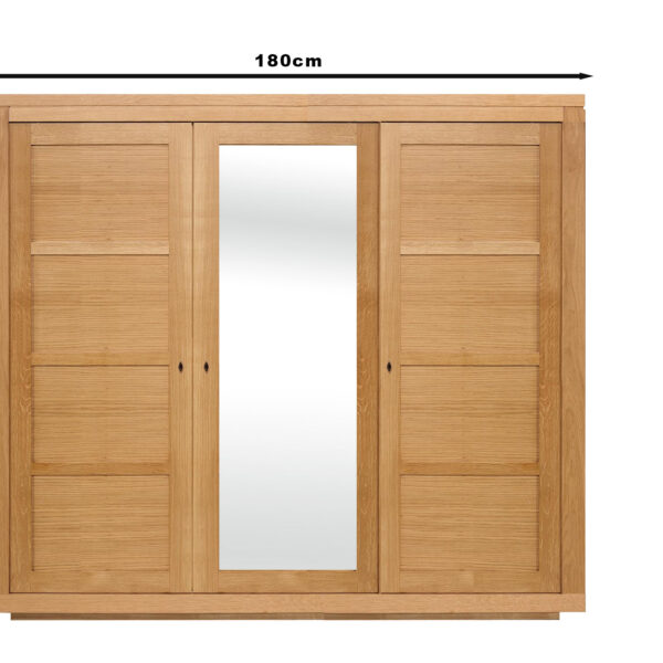 Armoire 3 portes Julien, réalisée en Chêne de Ligne contemporaine