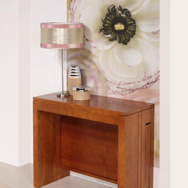 Console extensible réalisée en Merisier Contemporaine 3 allonges SEULEMENT 2 DISPONIBLES