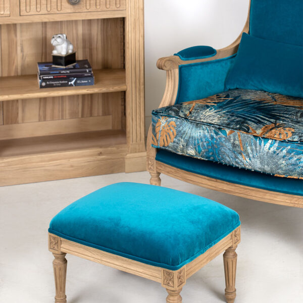 Repose pieds réalisé en chêne massif de style Louis XVI - NEW Flower Cor 6 Light Grayish Orange