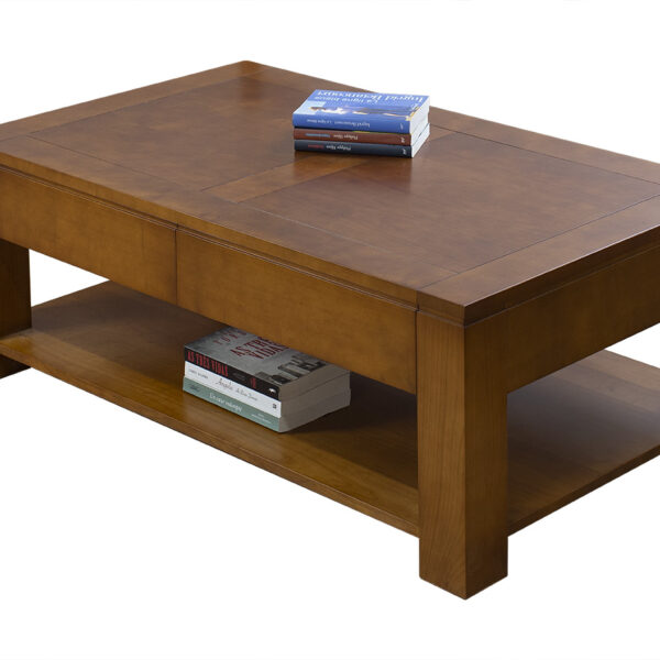 Table basse rectangulaire Magaly réalisée en Merisier Ligne Contemporaine Longueur 120