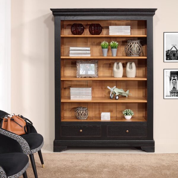 Bibliothèque Noël réalisée en Merisier Massif de style Louis Philippe Campagnard