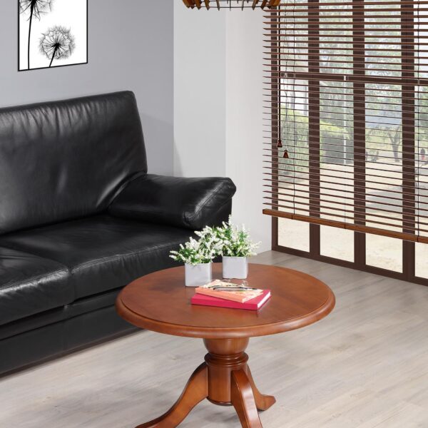 Table Basse ronde Annie, réalisée en Merisier Massif de style Louis Philippe