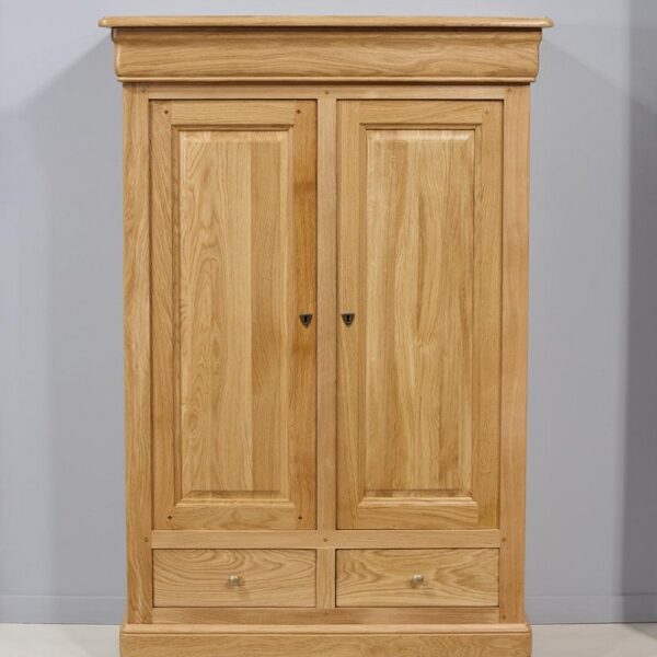 Bassette 2 portes VITREES 3 tiroirs réalisée en Chêne Massif de style Louis Philippe