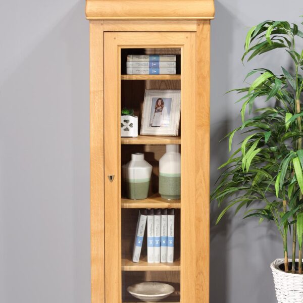 Vitrine 1 porte Angelo réalisée en Chêne Massif de style Louis Philippe