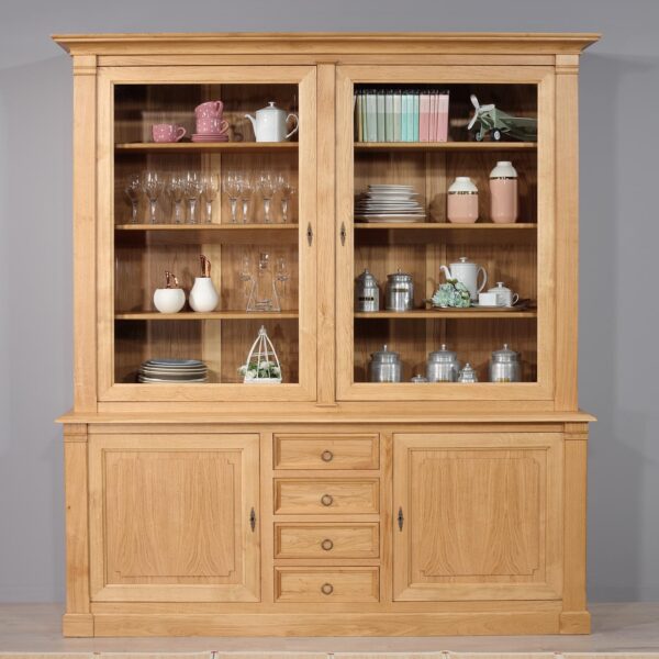 Bibliothèque 2 corps Sacha réalisée en Chêne de style Directoire