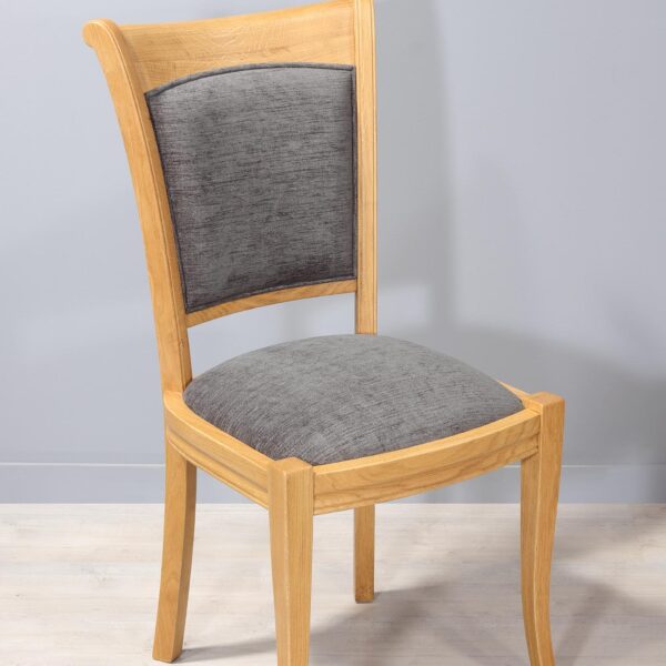 Chaise Benjamin en chêne massif de style Louis Philippe Tissu London Orange