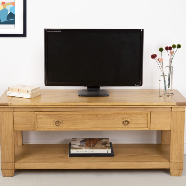 Meuble TV  spécial écran plat en Chêne de style Campagne Largeur 139,5 cm