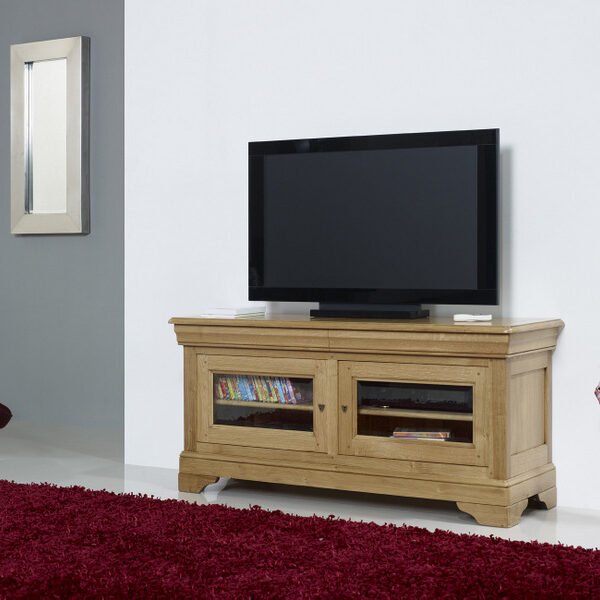 Meuble TV 16/9ème Julie réalisé en Chêne Massif de style Louis Philippe