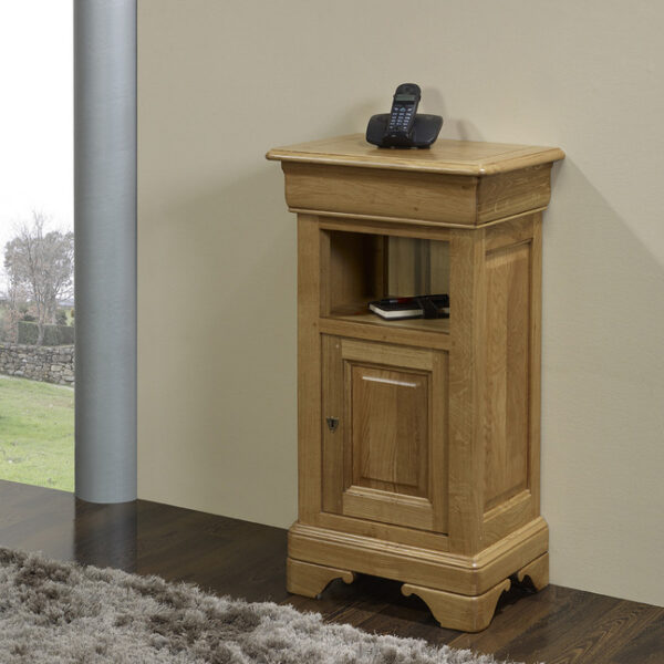 Meuble de rangement ou Téléphone Léo réalisé en Chêne Massif de style Louis Philippe SEULEMENT 1 CHENE NATUREL