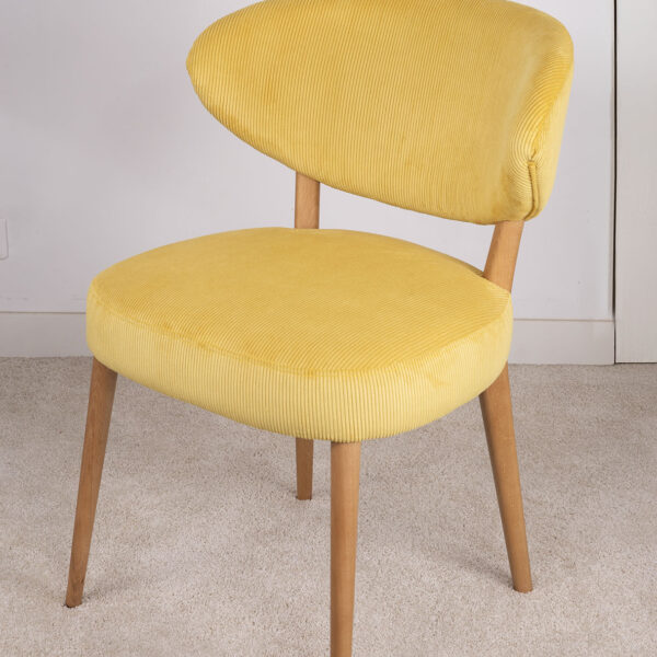 Demo - Chaise Agathe en frêne massif tissu velours côtelé
